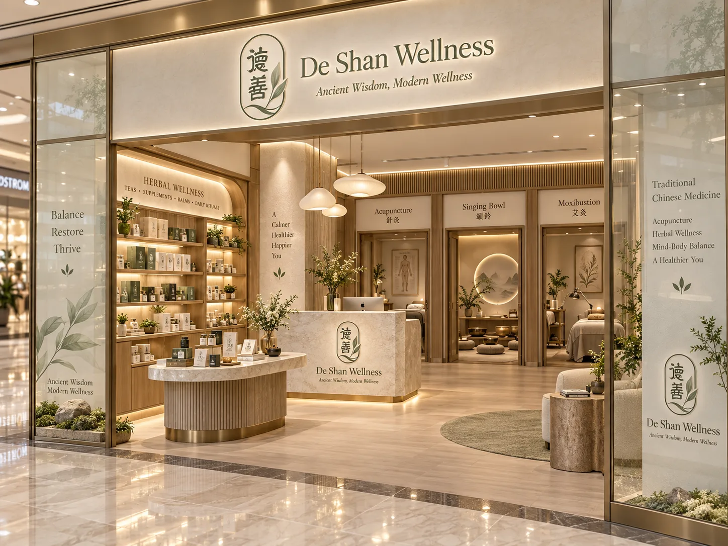 Concept rendering of the De Shan Wellness flagship studio